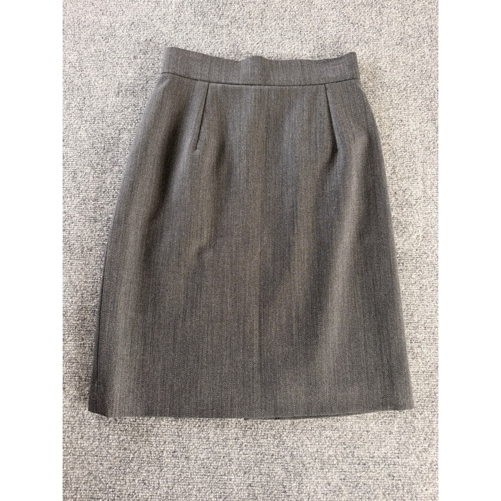 VTG State Of Claude Montana Herringbone High Waist Wool Pencil Skirt FR 40 2